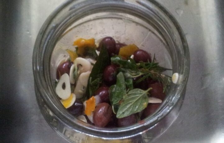 Marinated olives from the top