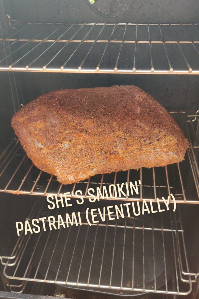 Pastrami In The Smoker