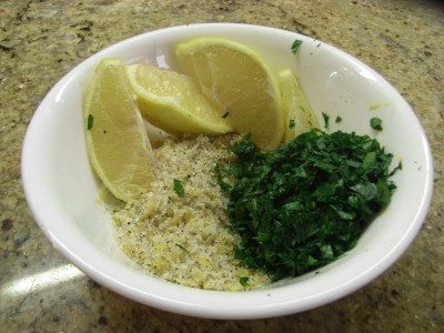 Lemon & Pepper Salt, Parsley, Lemon Wedges